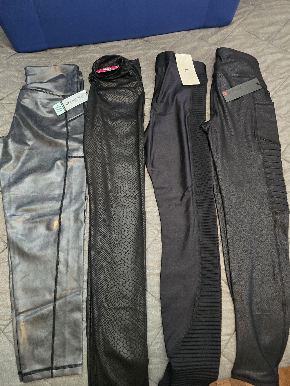 Four Pairs of Women’s Leggings - Black & Charcoal Mix